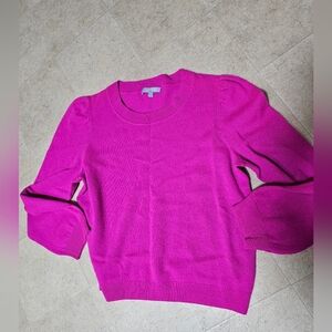 Antonio Melani Womens XL Bright Pink Lisa Puff Sleeve Cashmere Sweater Pullover